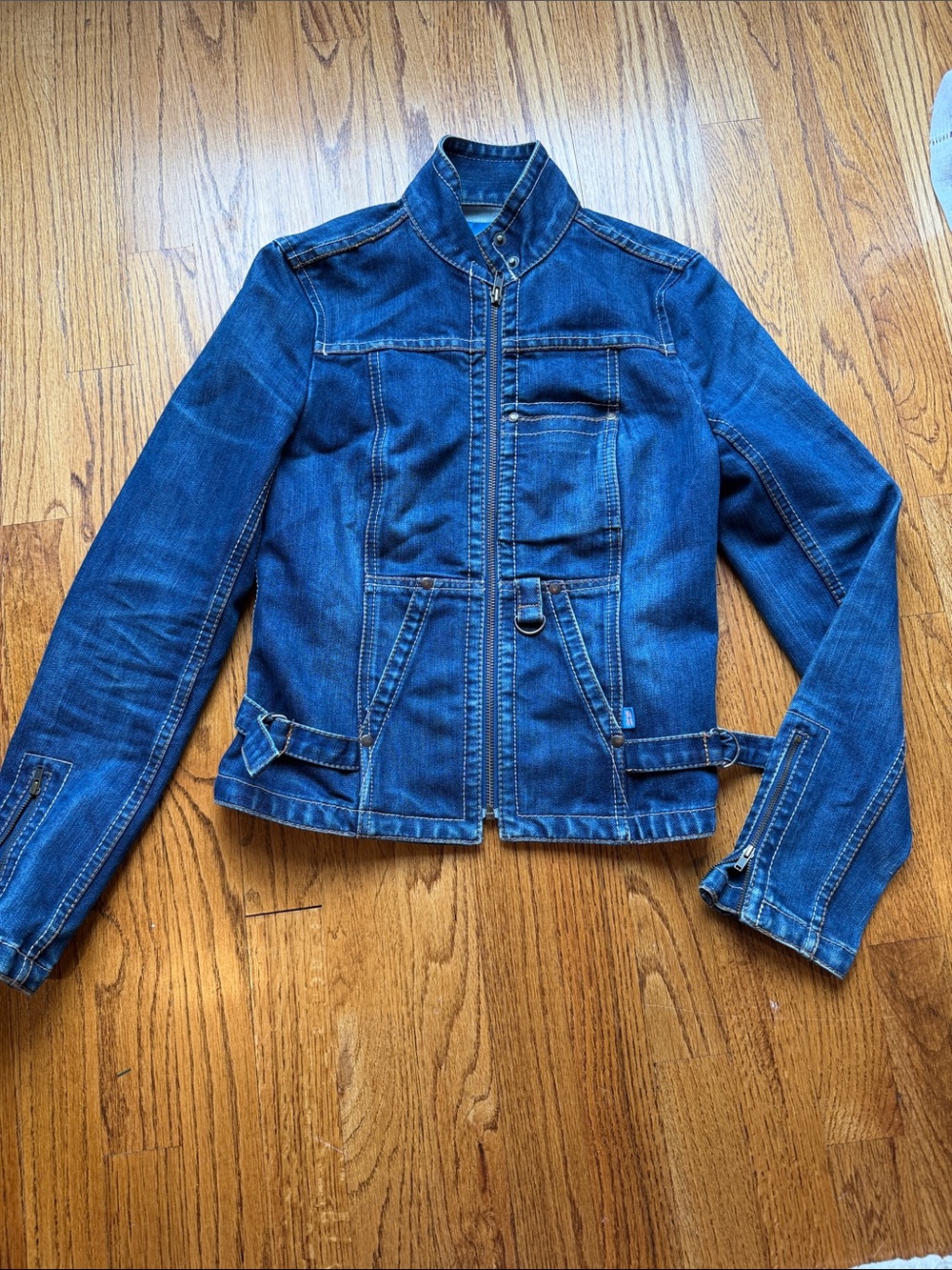 French Connection Dark Blue Denim Zip Jacket